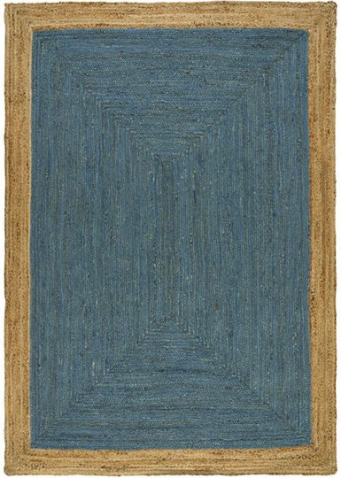 Rug Rectangular Summer from Jute Natural Navy