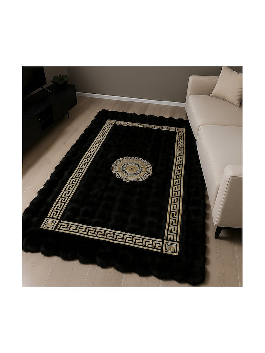 Saray Home Luxurius Килим Правоъгълена Furry Черен