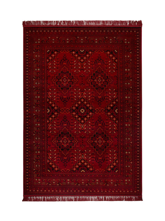 Viokarpet Mauri 02269 Teppich Rechteckig Synthetisch,Polyester/Cotton/Leather Burgundy