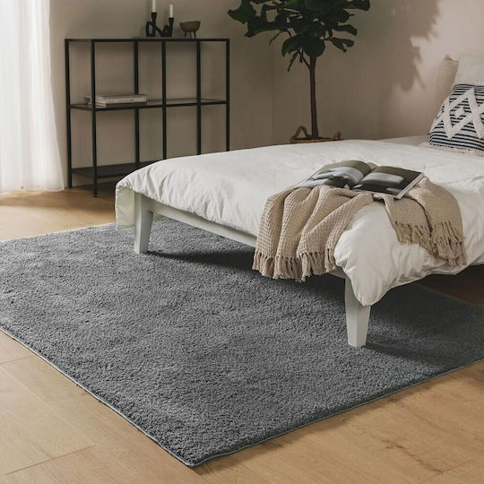 Saray Home Velvet Χαλί Ορθογώνιο Shaggy Ανοιχτό Γκρι 160x230cm