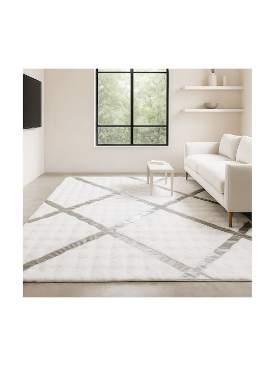 Saray Home Luxurius Килим Правоъгълена Furry Бял