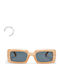 Chpo Дамски Слънчеви Очила с Бежова Пластмасова Рамка и Сиви Стъкла 16134FE