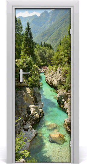 Autocolant Decorativ Mural de Perete și Ușă Mountain Stream 75x205 Cm