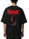 Oversized T-Shirt mit Slipknot Logo Kunstdesign1 Rock Avenue Schwarz