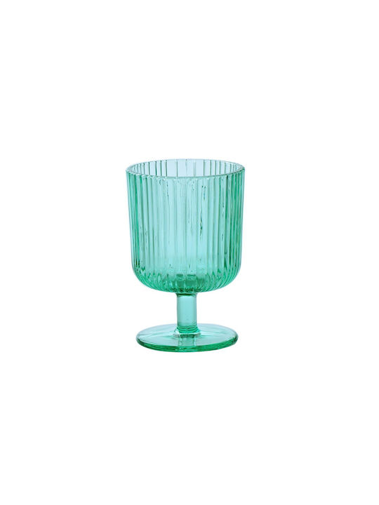 Marva Set of Glasses for White Wine made of Glass in Green Color Stemmed 250ml 6pcs