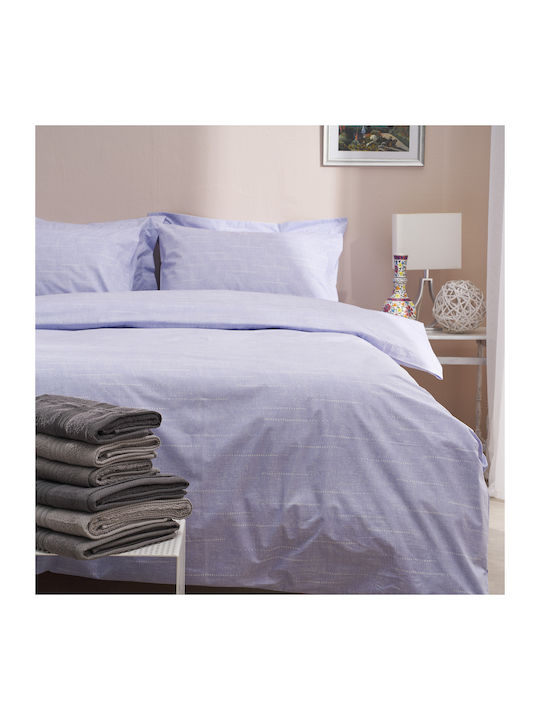 Charalambidis Textiles Salonica Κουκκίδες Σετ Σεντόνια Υπέρδιπλα 220x260εκ. Λιλά (4τμχ)
