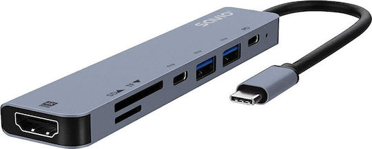 Savio Hub 7 Θυρών USB 3.1 με σύνδεση USB-C