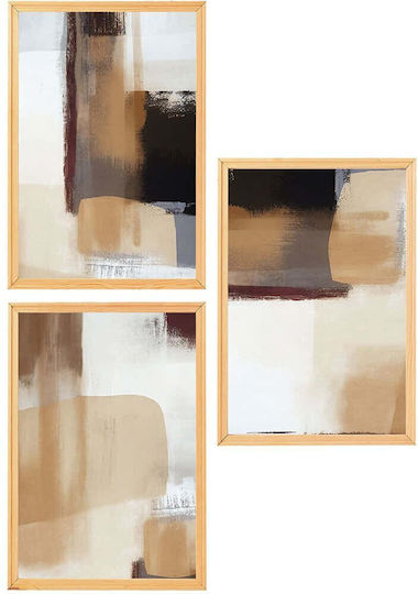 Κάδρα Σετ 3τμχ 902lmn1534 50x70cm Multi Wallity Κάθετοι Mdf Ξύλο