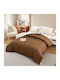 Homeone Bettdecke Einzelbett 160x220cm Καφέ - Ιβουάρ