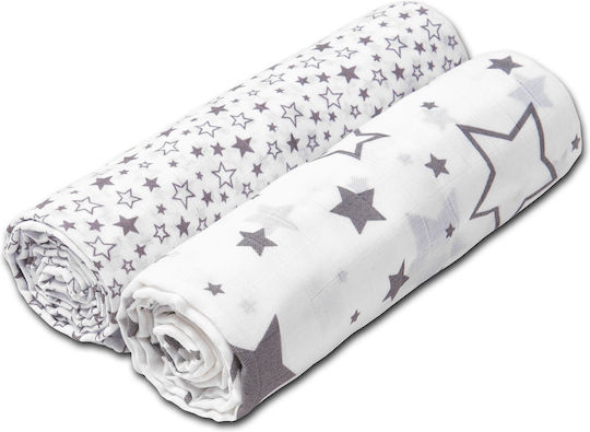 Kidizi Swaddle Blanket Gri 110x110εκ. 2buc