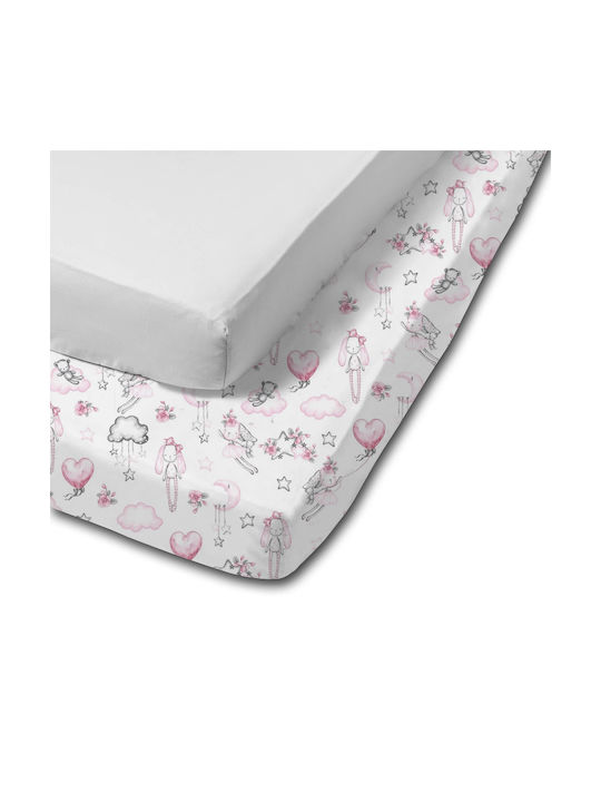 Kidizi Seturi de cearșafuri pentru bebeluși Pentru Patut Bumbac cu Cauciuc Multicolore 120x60buc 2buc