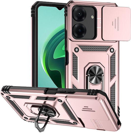 Forcell Xiaomi Poco Back Cover Plastic / Tempered Glass Rose Gold (Xiaomi Poco C65, Xiaomi Redmi 13C 4G)