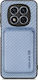 Forcell Carbon Fiber Card Magnetic Back Cover Silicone / Tempered Glass Blue (Redmi Note 14 Pro 5G / Poco X7)