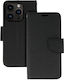 Fancy Brieftasche Leder / Stoff / Silikon Schwarz (Xiaomi Redmi A4)
