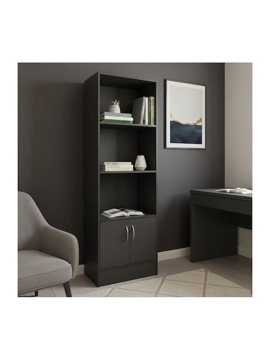 Βιβλιοθήκη Tekaro Ανθρακί Απόχρωση 57x33x180εκ.