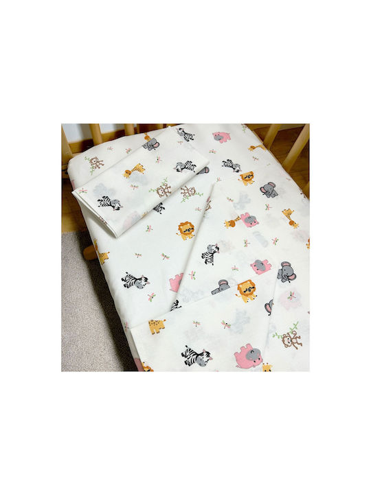 Bunny Bebe Seturi de cearșafuri pentru bebeluși Pentru Cradle Bumbac cu Cauciuc Multicolore 80x110buc 3buc