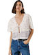 Langärmelig Damen Hemd Mousse White