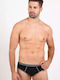 Herren Slips Schwarz mit Mustern 1Packung
