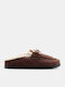 Winter Women's Slippers with Fur Brown