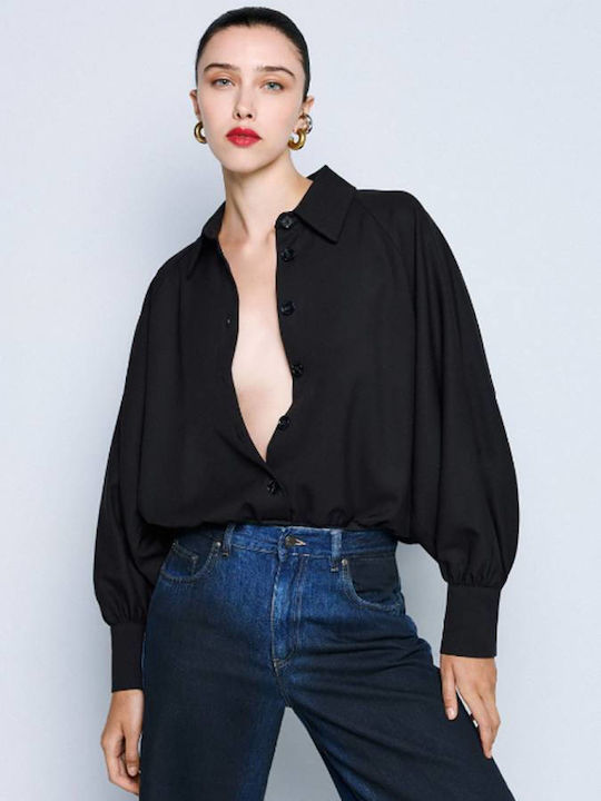Access Γυναικείο Πουκάμισο Κορμάκι 54-7035-black Access Γυναικείο Πουκάμισο Κορμάκι 54-7035-black