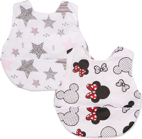 Kidizi Impermeabila Bavetă din 100% Bumbac cu Buzunar Minnie Stars pentru 36 m+ 2buc