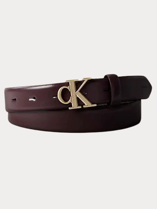 Calvin Klein Leather Women's Belt Burgundy