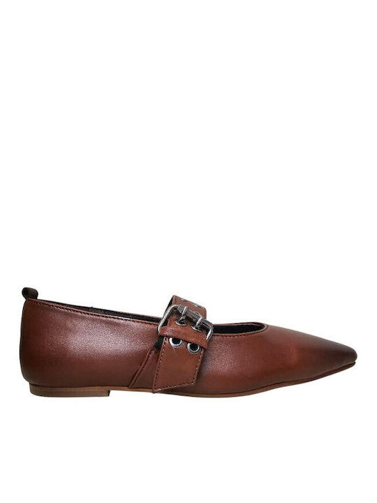 Damen Ballerinas in Tabac Braun Farbe