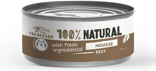 Fresh Farm Wet Food for Adult Cats with Calf, Meat, Fish and Salmon Grain-Free 85gr
