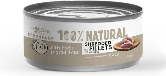 Fresh Farm Wet Food for Adult Cats with Duck, Meat, Fish and Salmon Grain-Free 70gr