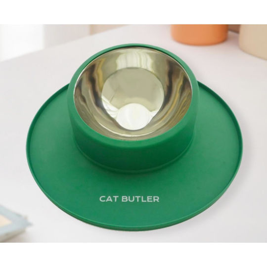 Animal Pet Stainless Steel Bowl Food for Dog & Cat 280ml in Green Color