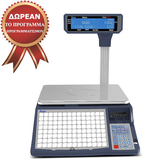 Aclas Retail Scale with Label Printing Capability with Weighing Capacity of 30kg and Division 10gr