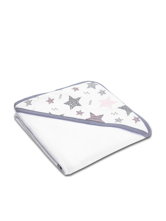 Kidizi Căpușă-Bebeluș Cu glugă All Pink Stars White