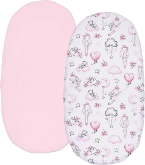 Kidizi Baby Sheets Set Crib Cotton Fitted Pink 45x85cm 2pcs