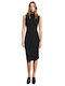 Sommer Midi Damenkleid Schwarz