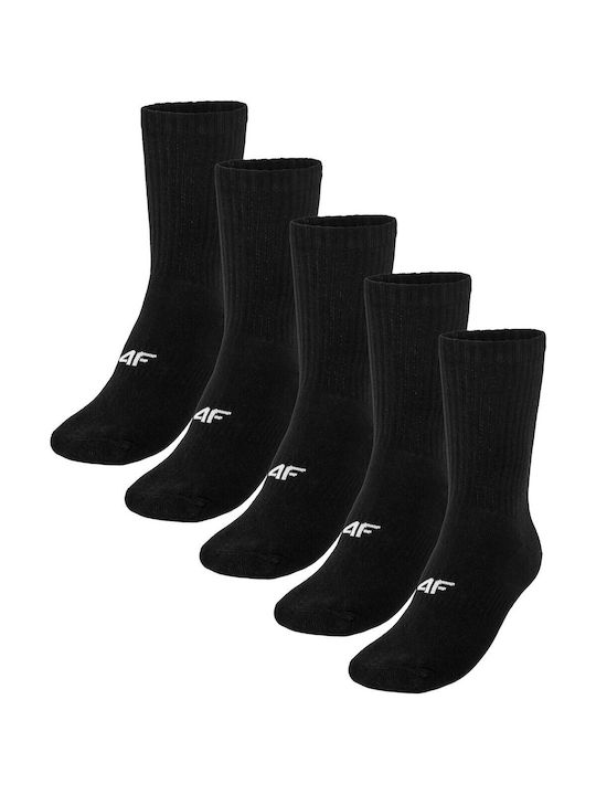 4F Șosete Sportive Negre 5 perechi
