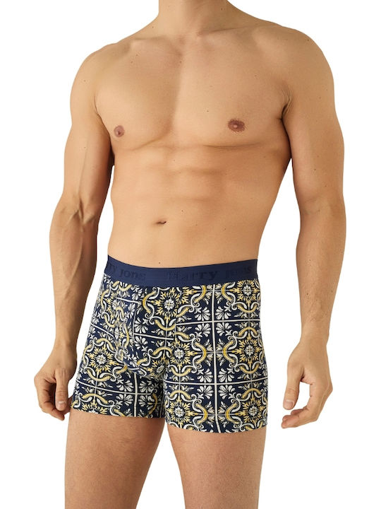 Herren Boxershorts Dark Blue mit Mustern 1Packung
