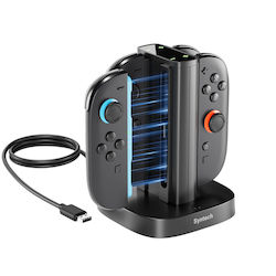 Σταθμός Φόρτισης Syntech Joy-con Nintendo Switch 2 Γρήγορος Φορτιστής 4 1 Led