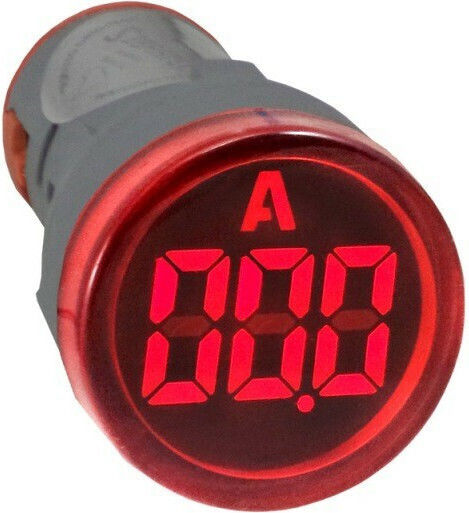 Aμπεροβολτομετρο Φ22 Κόκκινο Ψηφιακό 20-500va C 100α Αd22-22vam