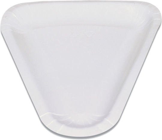 Set 100 White Paper Triangle Plates 23.9x26.2cm C190842