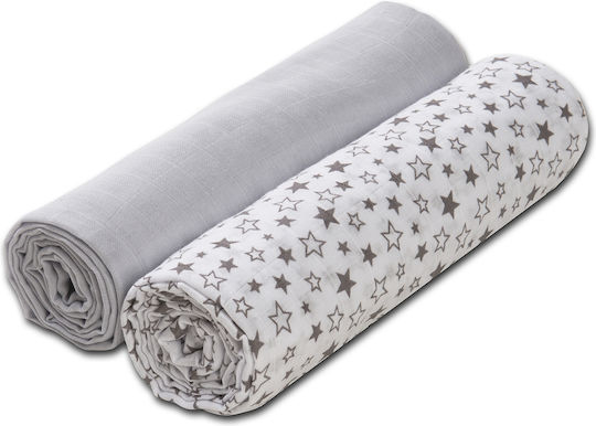 Kidizi Swaddle Blanket Gri 110x100εκ. 2buc
