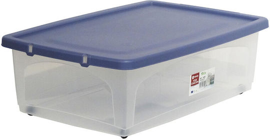 Viomes Plastic Storage Box with Wheels and Lid 39x30x14cm 1pcs