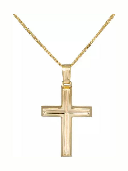 Men's Gold Cross 9K with Chain