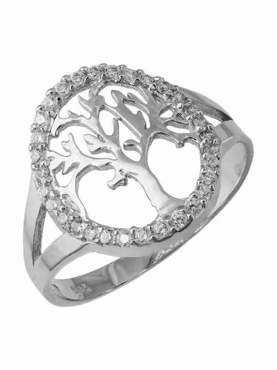 Damentagring Weißgold 14K