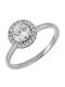 Damen Ring mit Zirkonia aus Weißgold 14K