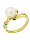 Psomas Damen Ring mit Perlen & Zirkonia aus Gold 14K