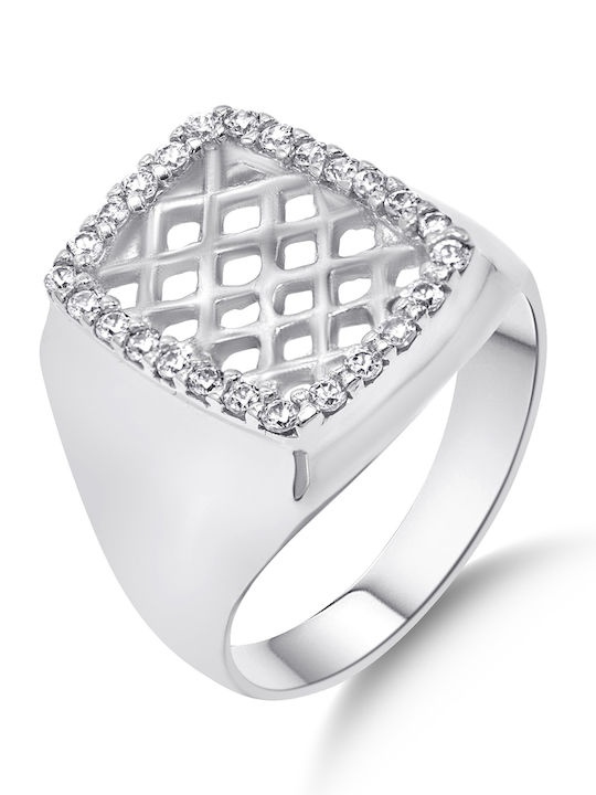 Chevalier Chevalier Ring with Stones made of White gold 14K