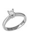 Single Stone Ring in White Gold 18K with Diamond