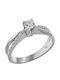 Single Stone Ring in 18K White Gold with Diamond