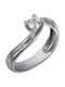 Einzelner Steine Ring aus Weißgold 18K mit Diamant