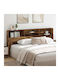 vidaXL Wooden Brown Bed Headboard 220cm